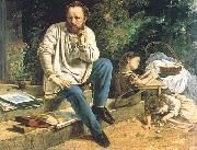 Gustave Courbet Proudhon and his children Sweden oil painting artist